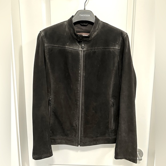 Danier Men’s Suede Jacket in Black.  Size Medium. - Picture 1 of 7